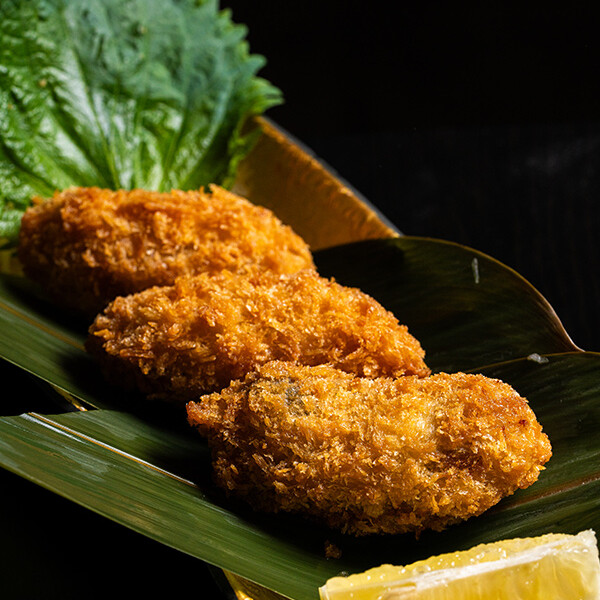 Kaki fry de ostras